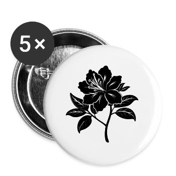 Azaleenblüte - Buttons groß 56 mm (5er Pack) - Weiß - Vorne