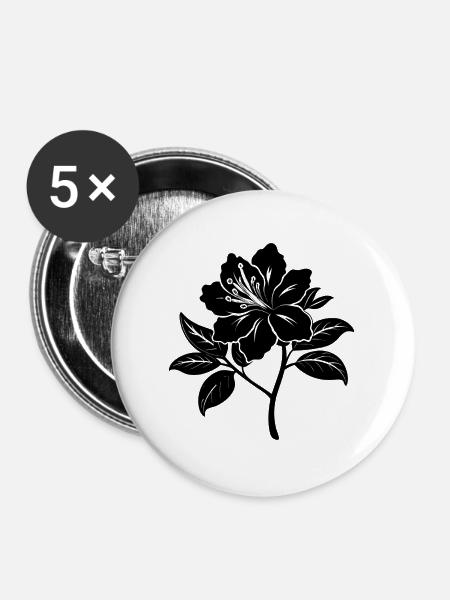 Azaleenblüte - Buttons groß 56 mm (5er Pack) - Weiß