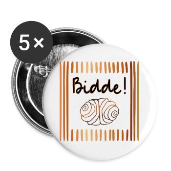 Hamburg Franzbrötchen Bestellung - Buttons groß 56 mm (5er Pack) - Weiß - Vorne