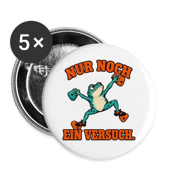 Nur Noch Ein Versuch Frosch - Bouldern - Buttons groß 56 mm (5er Pack) - Weiß - Vorne