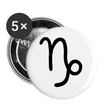 Steinbock-Tierkreiszeichen - Buttons groß 56 mm (5er Pack) - Weiß - Vorne
