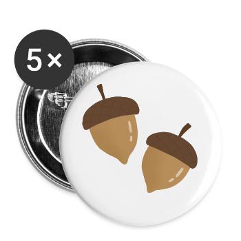 Acorn Duo Illustration - Buttons groß 56 mm (5er Pack) - Weiß - Vorne