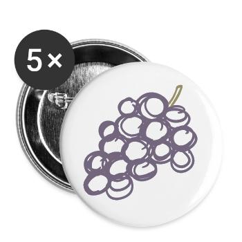 Lavendeltrauben-Cluster-Illustration - Buttons groß 56 mm (5er Pack) - Weiß - Vorne