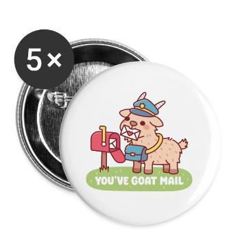 Süße Ziegenpostzustellung – Du hast Ziegenpost-Wortspiel - Buttons groß 56 mm (5er Pack) - Weiß - Vorne