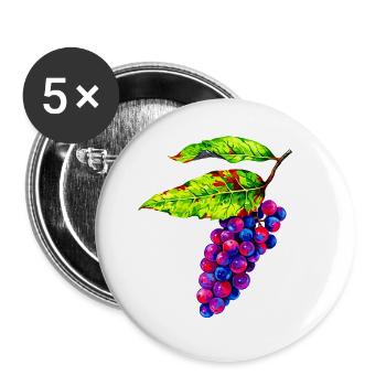 Bunte Weintrauben Illustration - Buttons groß 56 mm (5er Pack) - Weiß - Vorne