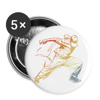 Vintage Breakdancer - Buttons groß 56 mm (5er Pack) - Weiß - Vorne