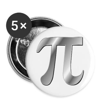 Zahl Pi Mathematik - Buttons groß 56 mm (5er Pack) - Weiß - Vorne