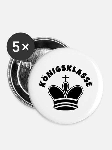 Königsklasse - Buttons groß 56 mm (5er Pack) - Weiß
