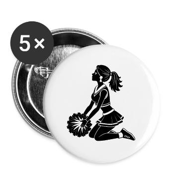 Cheerleader - Buttons groß 56 mm (5er Pack) - Weiß - Vorne