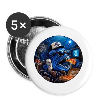 "Life is better down here" - Buttons groß 56 mm (5er Pack) - Weiß - Vorne
