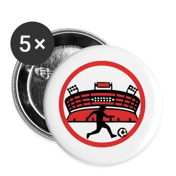Fussballer Stadion Silhouette - Buttons groß 56 mm (5er Pack) - Weiß - Vorne