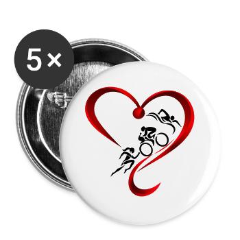 Triathlon-holic - Buttons groß 56 mm (5er Pack) - Weiß - Vorne