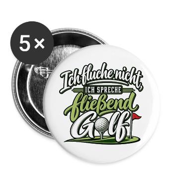 Ich fluche nicht ich spreche fließend Golf - Golfe - Buttons groß 56 mm (5er Pack) - Weiß - Vorne