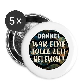 Abschiedsgeschenke Kollegen Team - Buttons groß 56 mm (5er Pack) - Weiß - Vorne