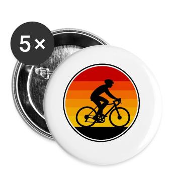 Bike Runner am Sunset Orange Circle - Buttons groß 56 mm (5er Pack) - Weiß - Vorne