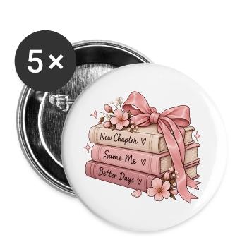 New Chapter Same Me Better Days - Buttons groß 56 mm (5er Pack) - Weiß - Vorne