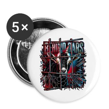 Hinter Gittern Neonziege - Buttons groß 56 mm (5er Pack) - Weiß - Vorne