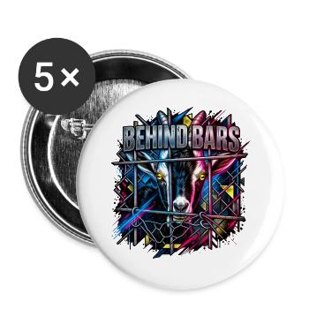Ziege Hinterbars Neon - Buttons groß 56 mm (5er Pack) - Weiß - Vorne