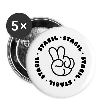 STABIL - PEACE - Buttons groß 56 mm (5er Pack) - Weiß - Vorne