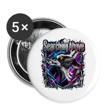 Wolfsruf Neon Geometrie - Buttons groß 56 mm (5er Pack) - Weiß - Vorne