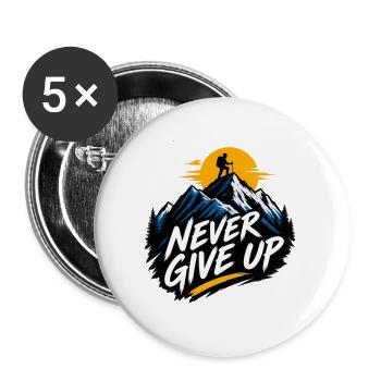 Gipfel ohne Aufgeben - Buttons groß 56 mm (5er Pack) - Weiß - Vorne