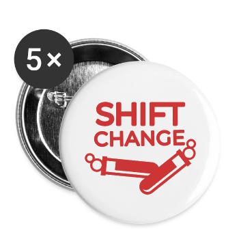 Shift Change - Buttons groß 56 mm (5er Pack) - Weiß - Vorne
