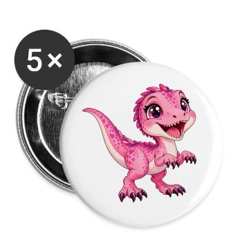 Greifvogel Rose Kawaii - Buttons groß 56 mm (5er Pack) - Weiß - Vorne