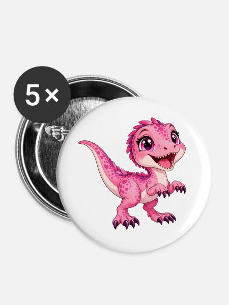Greifvogel Rose Kawaii - Buttons groß 56 mm (5er Pack) - Weiß