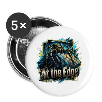 Am Rand der Kante Spinnenkunst - Buttons groß 56 mm (5er Pack) - Weiß - Vorne