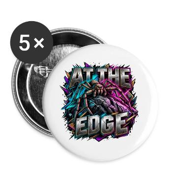 Am Rand der Kante Neon-Spinne - Buttons groß 56 mm (5er Pack) - Weiß - Vorne