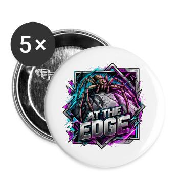 Neonspinnen am Rand - Buttons groß 56 mm (5er Pack) - Weiß - Vorne