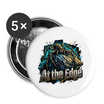 Am Rand der Kante – Spinnenkunst - Buttons groß 56 mm (5er Pack) - Weiß - Vorne