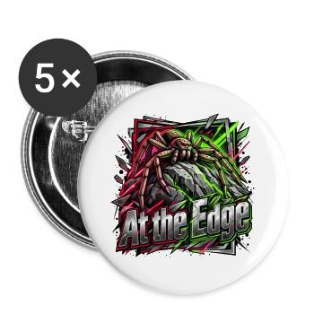 Spinne am Neonrand - Buttons groß 56 mm (5er Pack) - Weiß - Vorne