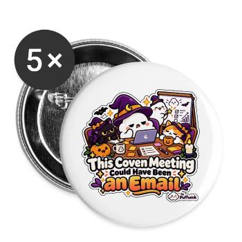 Halloween – Dieses Treffen hätte eine E-Mail sein können - Buttons groß 56 mm (5er Pack) - Weiß - Vorne