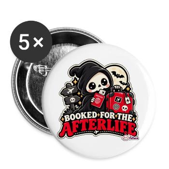 Halloween – Bucht für After – Spooky Travel - Buttons groß 56 mm (5er Pack) - Weiß - Vorne