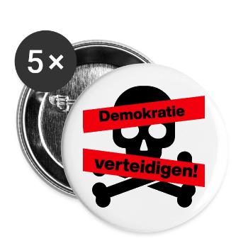 DEMOKRATIE VERTEIDIGEN KLARES STATEMENT GEGEN AFD - Buttons groß 56 mm (5er Pack) - Weiß - Vorne