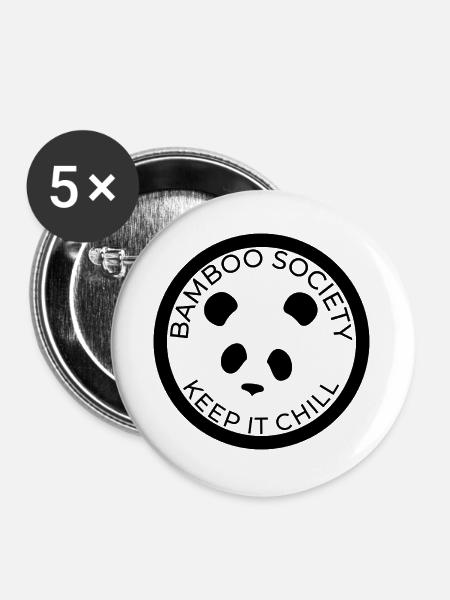 Bamboo Society - KEEP IT CHILL - Panda - Buttons groß 56 mm (5er Pack) - Weiß