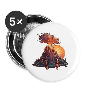 Sonnenuntergangs Vulkan - Buttons groß 56 mm (5er Pack) - Weiß - Vorne