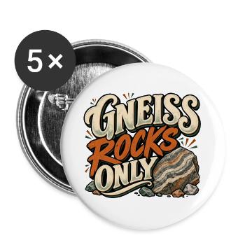 Gneiss Rocks Only - Buttons groß 56 mm (5er Pack) - Weiß - Vorne