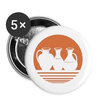 Töpferei - Buttons groß 56 mm (5er Pack) - Weiß - Vorne