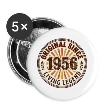 Vintage Living Legend Abzeichen von 1956 - Buttons groß 56 mm (5er Pack) - Weiß - Vorne