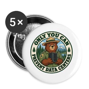 Wald statt Server - Buttons groß 56 mm (5er Pack) - Weiß - Vorne