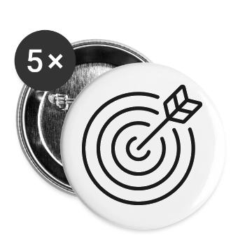 Ziel-Symbol für Geschäftsziele - Buttons groß 56 mm (5er Pack) - Weiß - Vorne