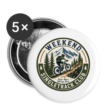 MTB-BIKE Mountainbike Zubehör MTB-Fahrrad - Buttons groß 56 mm (5er Pack) - Weiß - Vorne