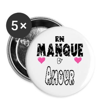 Bedürftig nach Liebe - Buttons groß 56 mm (5er Pack) - Weiß - Vorne