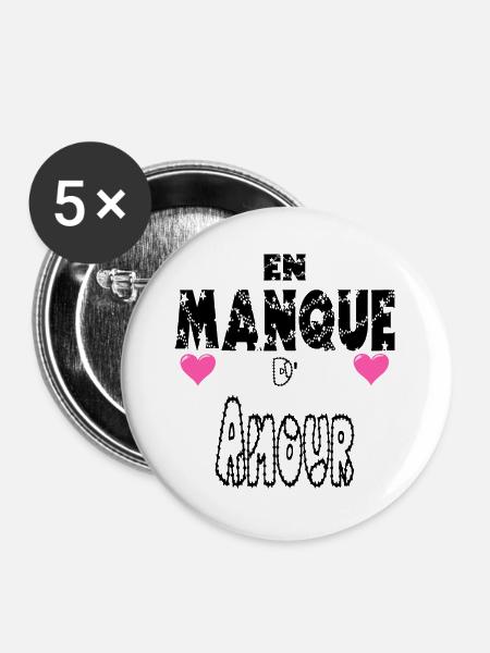 Bedürftig nach Liebe - Buttons groß 56 mm (5er Pack) - Weiß
