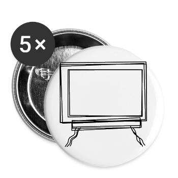 Tafel handgezeichnet - Buttons groß 56 mm (5er Pack) - Weiß - Vorne