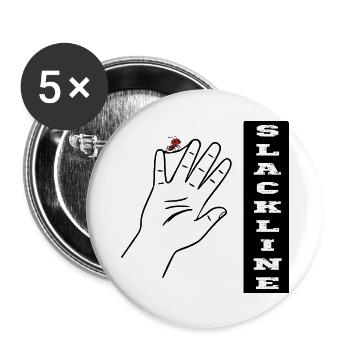 Slackline Ameise - Buttons groß 56 mm (5er Pack) - Weiß - Vorne