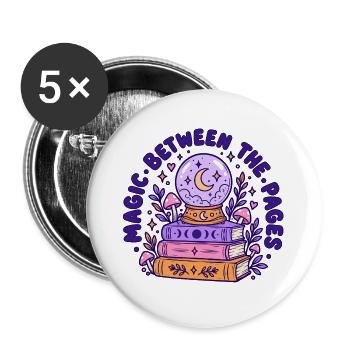 Magie Zwischen Den Seiten - Buttons groß 56 mm (5er Pack) - Weiß - Vorne