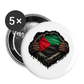 Flagge von Martinique Hyperrealistische Streetwear - Buttons groß 56 mm (5er Pack) - Weiß - Vorne